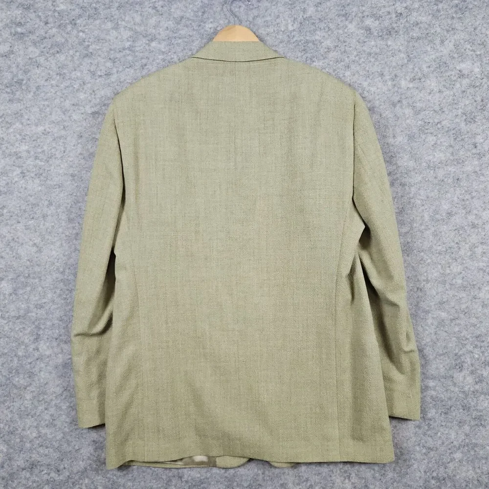 Zanetti Men's Blazer Yellow-Green Size 43R‎ Bozzalla & Lesna Super 100s Wool